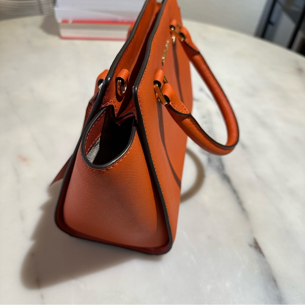 MICHAEL Michael Kors Orange Saffiano Leather Tote - Picture 4 of 6